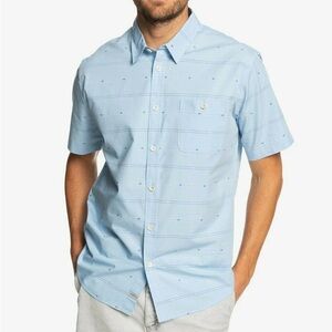 QUIKSILVER Men's Short Sleeve Button-Up Shirt FLOWING FALLS - BFN3 - Medium
